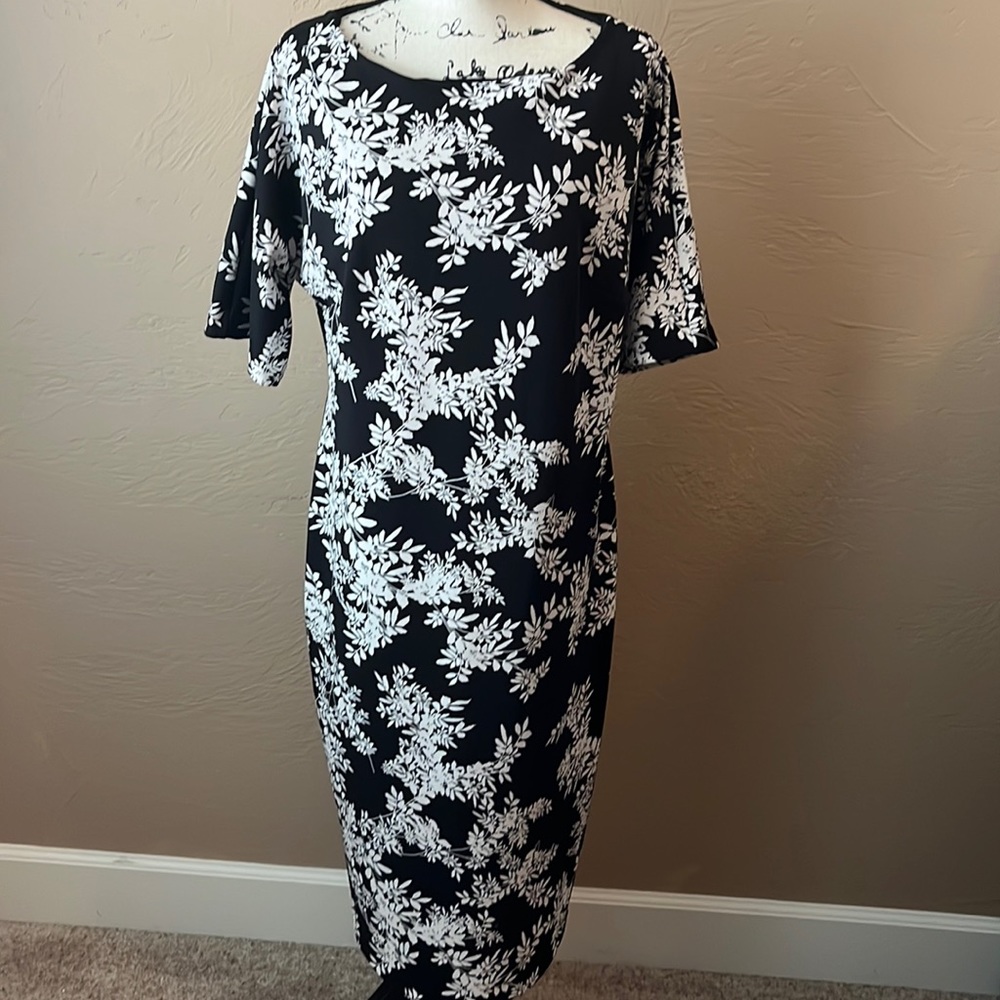 Black and white floral dress